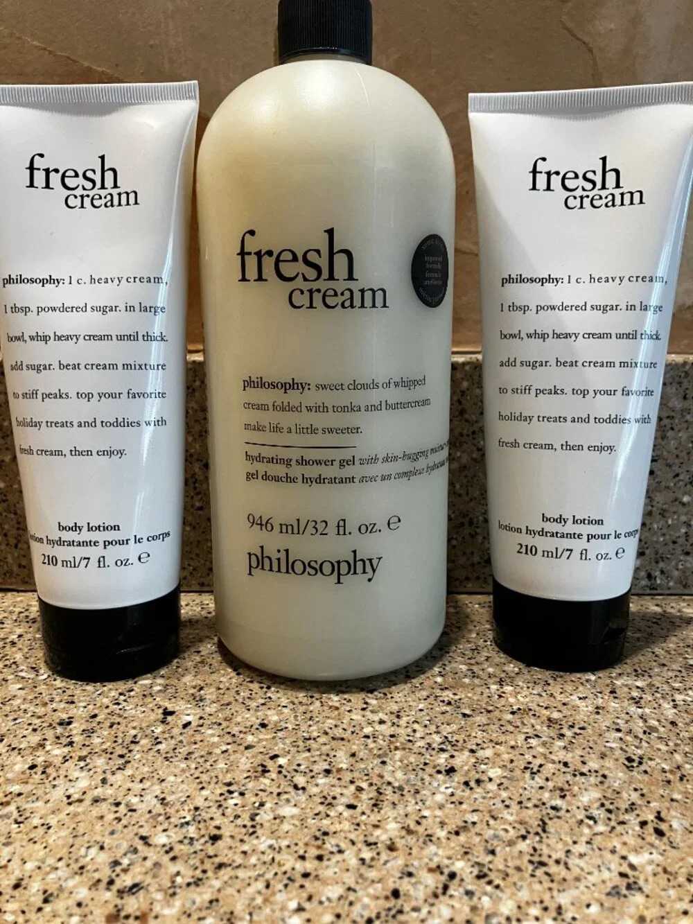 Philosophy Set of Fresh Cream Jumbo Shower and 2 Body Lotions! NEW
